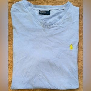 Polo by Ralph Lauren‎ Boy’s (see pictures for measurements) Lt. Blue V Neck Tee